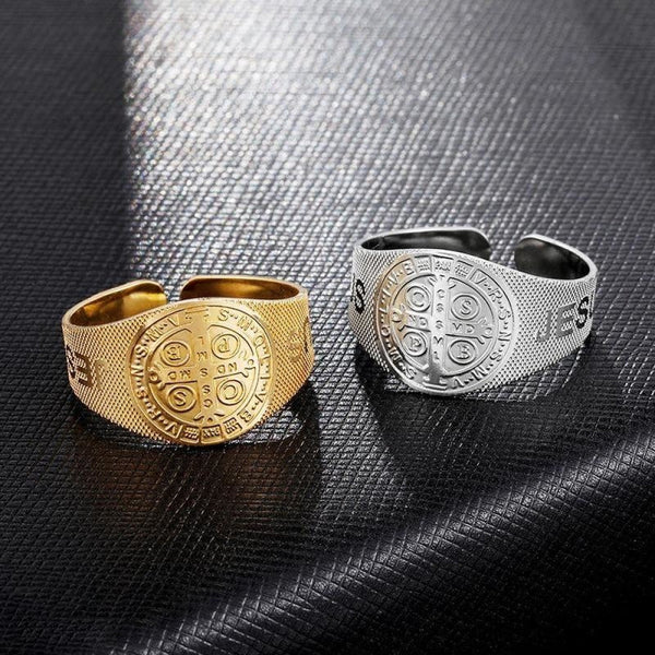 Devil-chasing Medal Adjustable Ring,Inspire and empower you