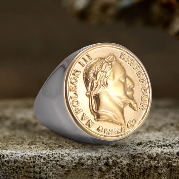 Napoleon Empereur Coin Stainless Steel Ring