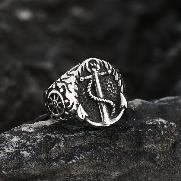 Nautical Anchor Stainless Steel Ring