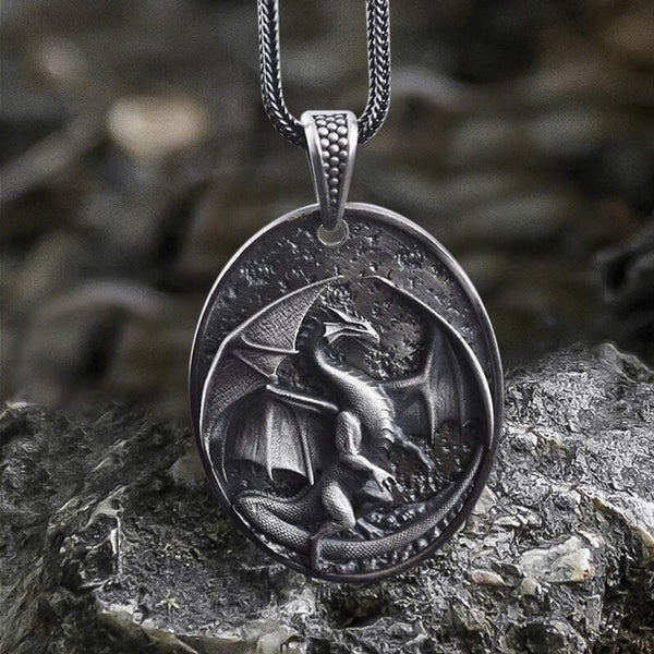 Norse Dragon Pure Tin Necklace