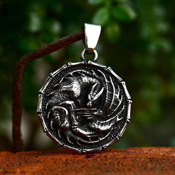 Pendentif en acier inoxydable dragon mythologie nordique