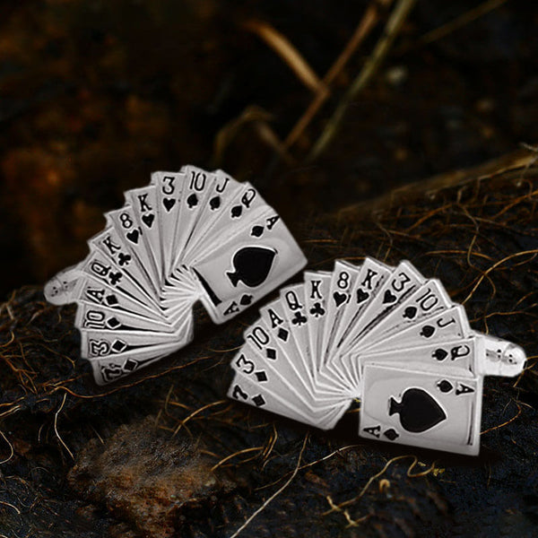 Poker Card Brass Cufflinks