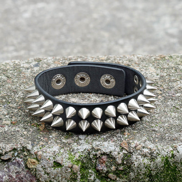 Punk Alloy Leather Spiked Bracelets