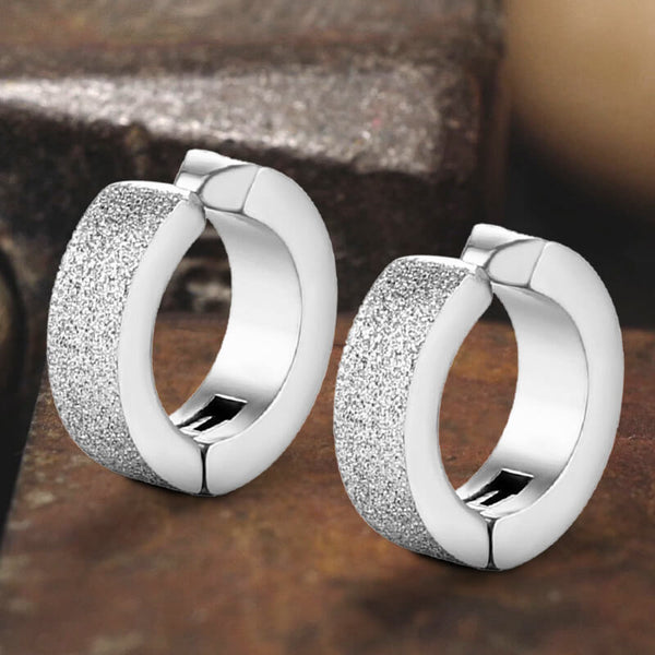 Punk Frosted Stainless Steel Hoop Ear Cuffs