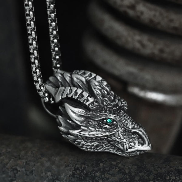 Collier en étain pur dragon d'argent