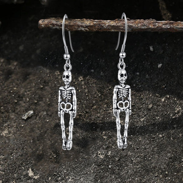 Punk Skeleton Bones Stainless Steel Earrings