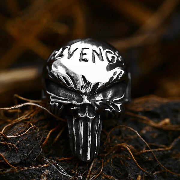 Bague en acier inoxydable Revenge Skull Death