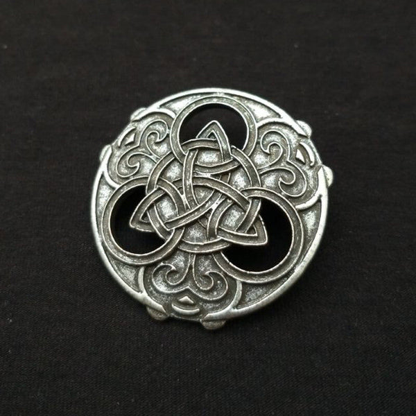 Broche Viking ronde en alliage de zinc avec noeud celtique