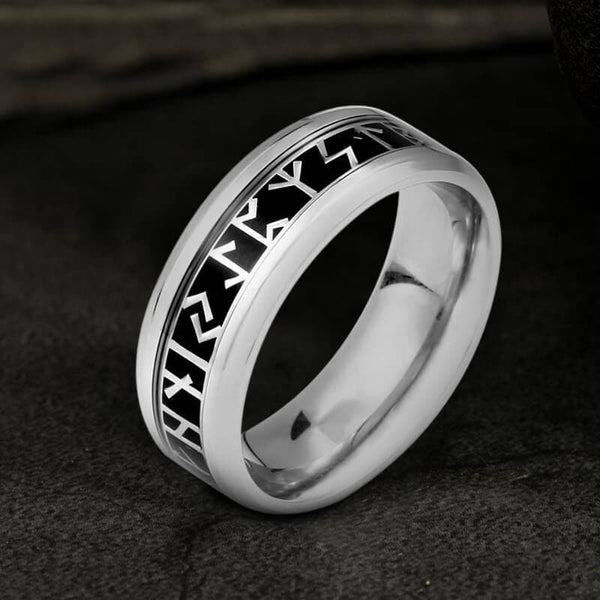Runic Circle Stainless Steel Viking Ring
