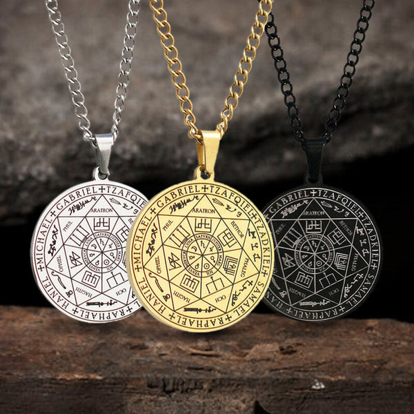 Seal of The Seven Archangels Stainless Steel Necklace