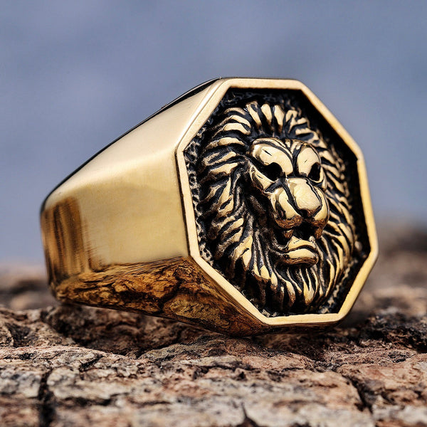 Lion Ring - Gold - Sizes 7-15 - R101