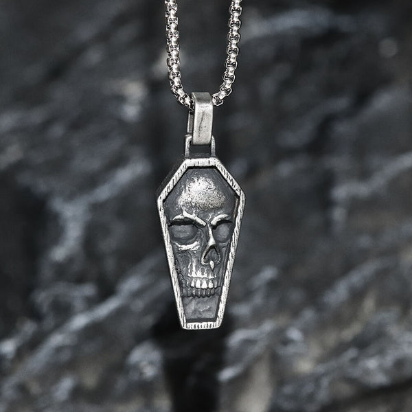 Skull Coffin Stainless Steel Pendant