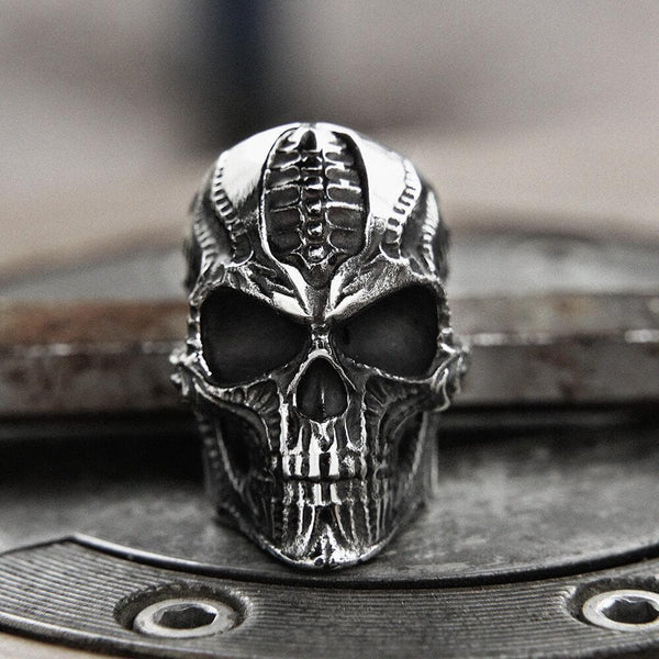 Steampunk Stainless Steel Skull Ring