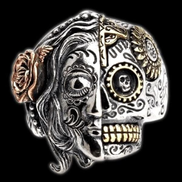 Sterling Silver Sugar Skull Ring