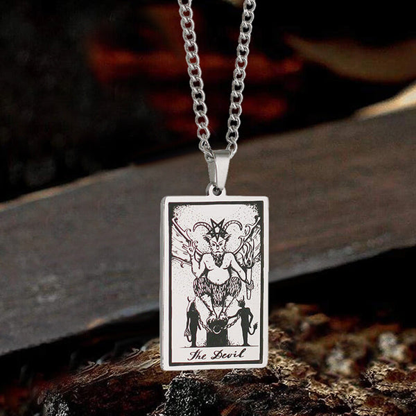 Die Devil Major Arcana Tarot Edelstahl-Halskette