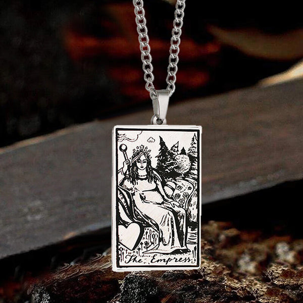 The Empress Tarot Card Stainless Steel Necklace