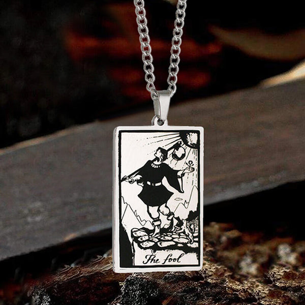 The Fool Tarot Card Stainless Steel Necklace