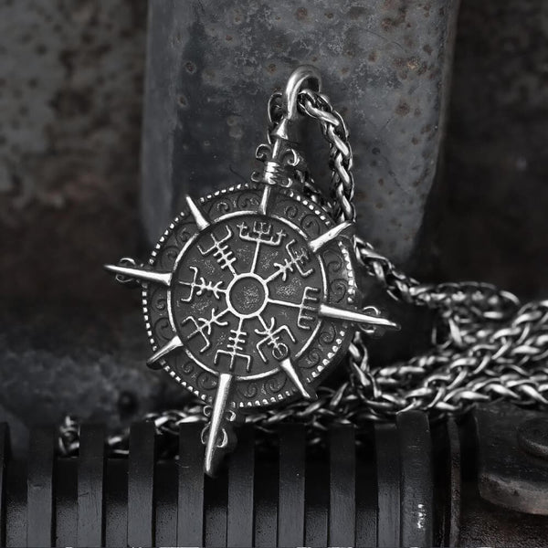 Viking Compass Vegvisir Stainless Steel Pendant Necklace