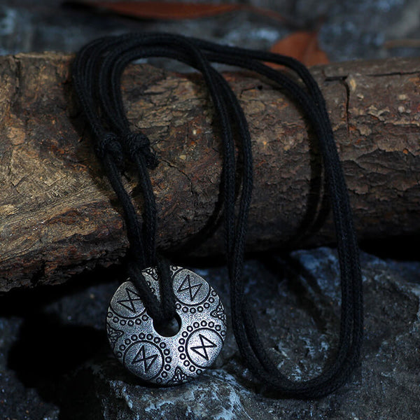 Collier pendentif Viking en acier inoxydable Rune Vintage