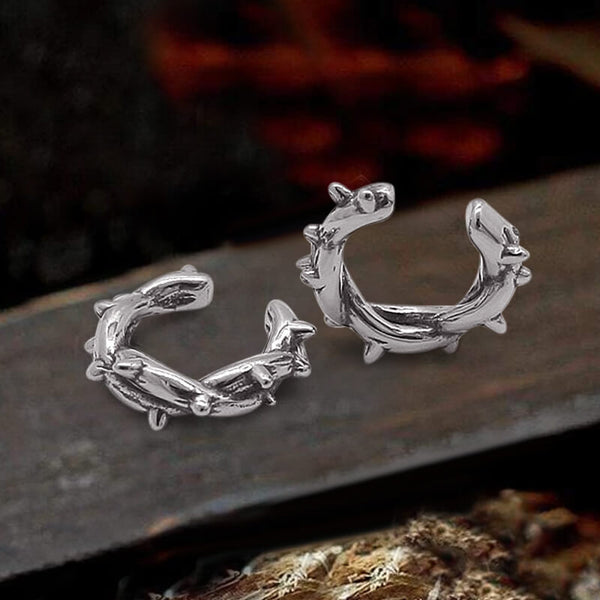 Winding Thorns Stainless Steel Ear Cuffs