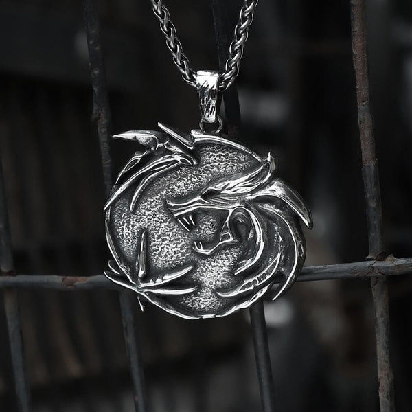 The Medallions Stainless Steel Wolf Pendant